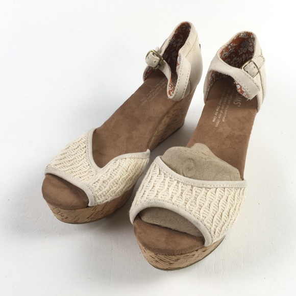 Toms Floral Strappy Wedges T215906 - Picture 3 of 6